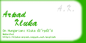 arpad kluka business card